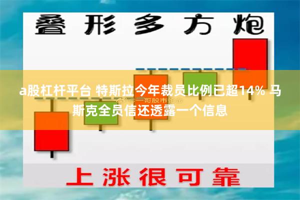 a股杠杆平台 特斯拉今年裁员比例已超14% 马斯克全员信还透露一个信息