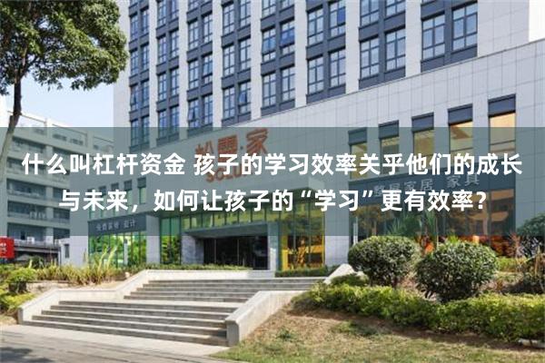 什么叫杠杆资金 孩子的学习效率关乎他们的成长与未来，如何让孩子的“学习”更有效率？