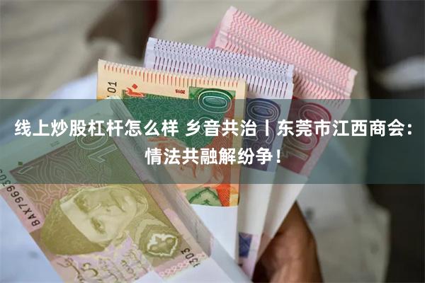 线上炒股杠杆怎么样 乡音共治丨东莞市江西商会：情法共融解纷争！